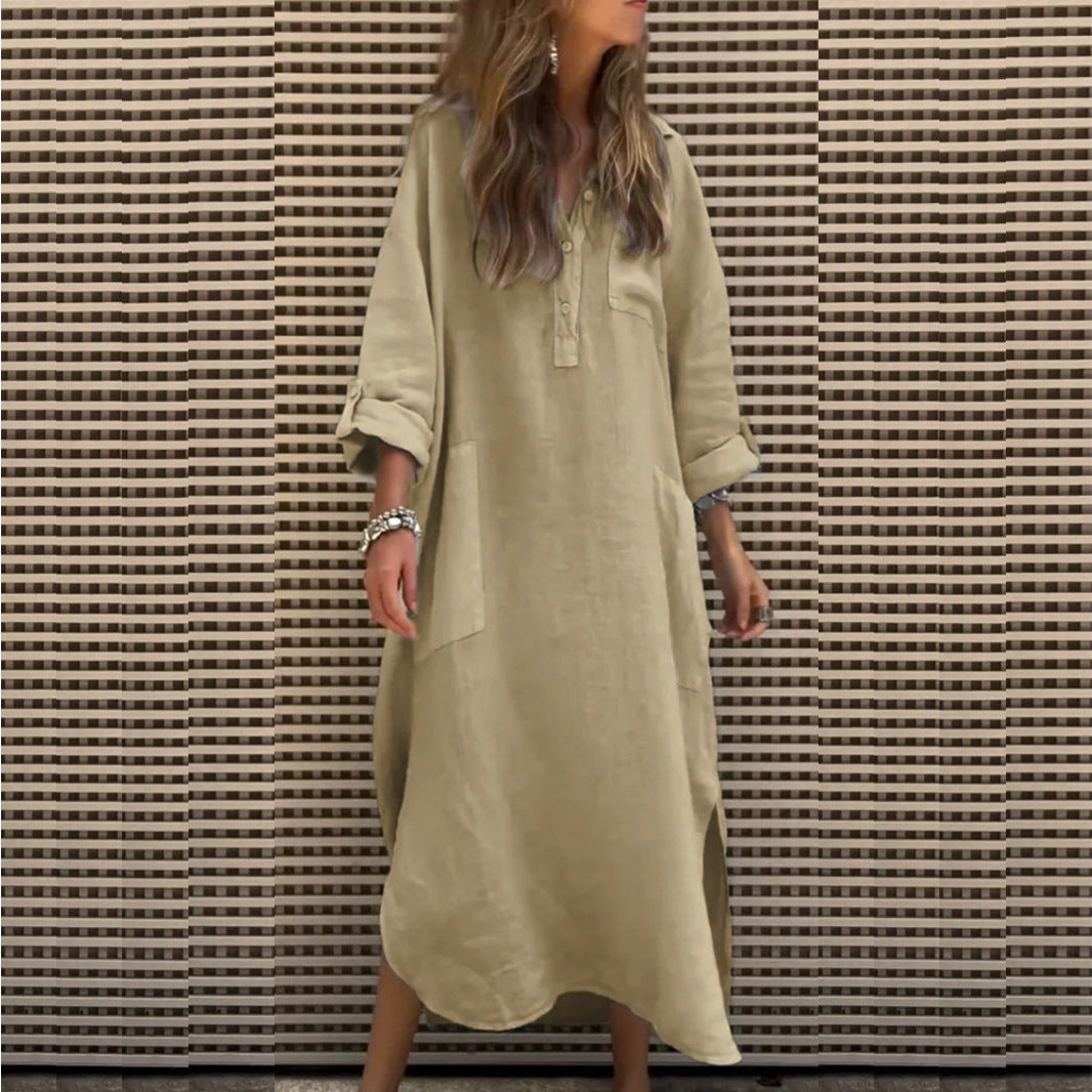 Elegant Irregular Solid Color Dress