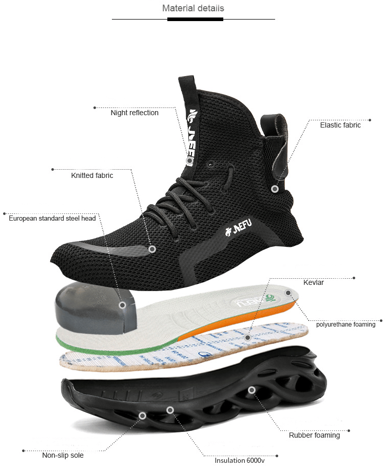 Ultra-Light Breathable Steel Toe Non-Slip Work Shoes