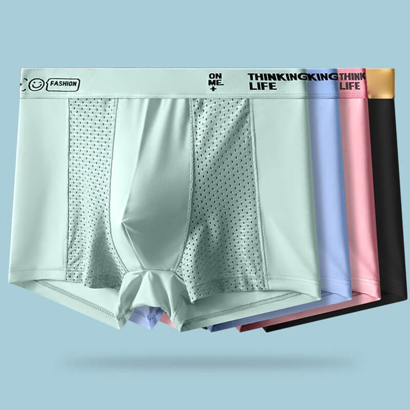🔥Men's Ice Silk Breathable Mesh Boxer Briefs(4 Piece Set)