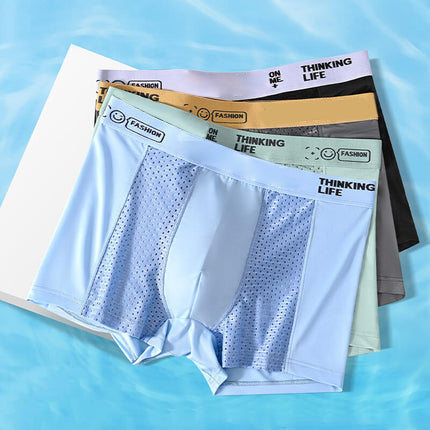 🔥Men's Ice Silk Breathable Mesh Boxer Briefs(4 Piece Set)
