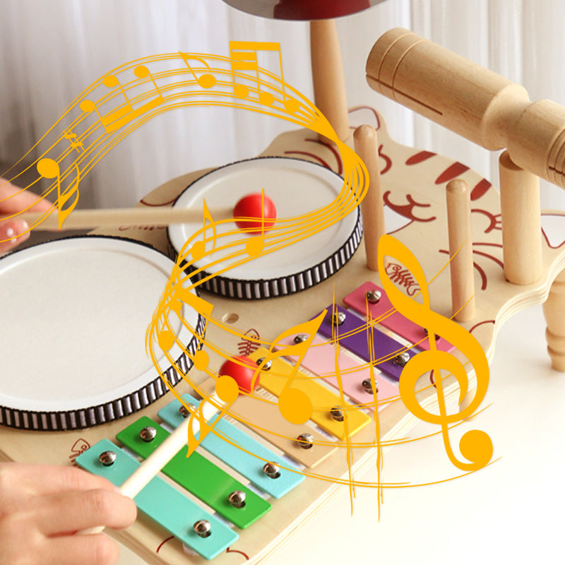 Wooden Multi-function Drum Set