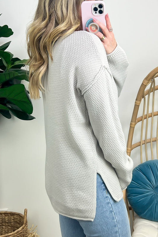 HOT SALE Half Button Henley Knit Sweater