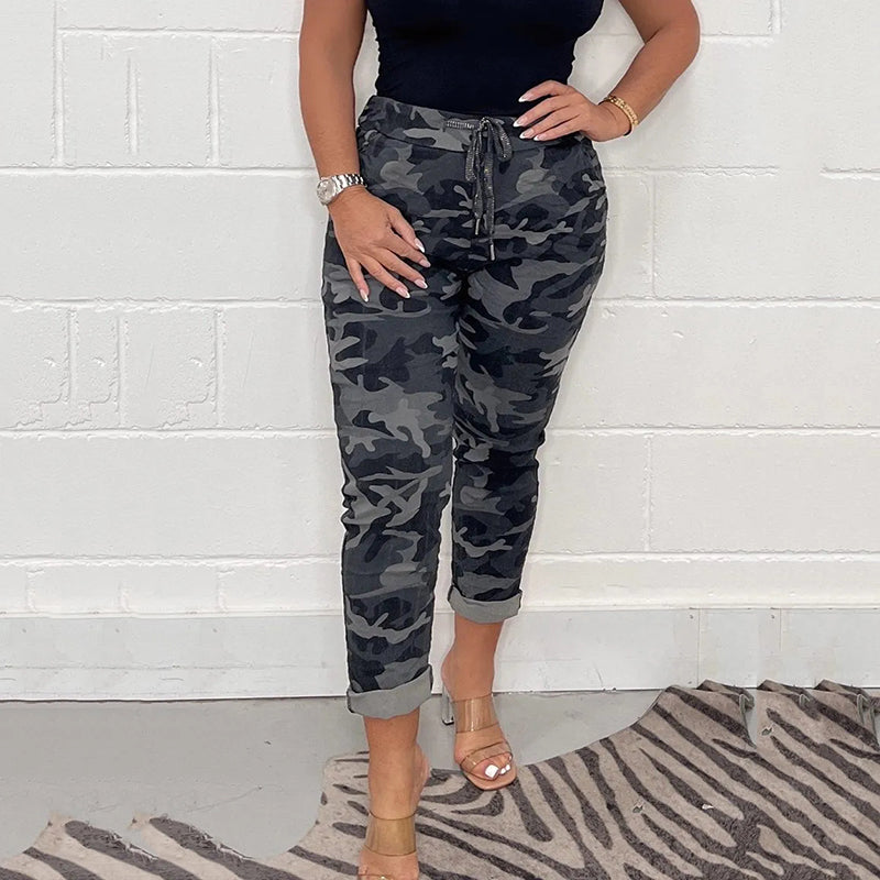 💞Women's Drawstring Camouflage Casual Pants
