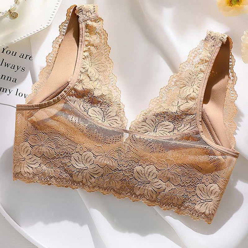 💜Lace Open Button Closure Anti-Sagging Breathable Bra
