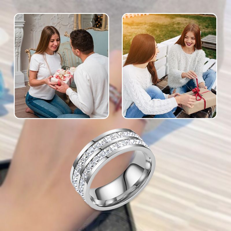 🎄Light Luxury Niche Titanium Steel Zircon Ring