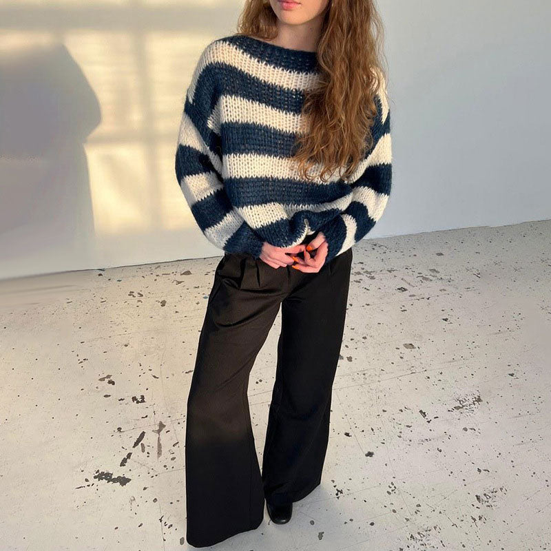 🍂Women's Casual Loose Striped Oversized Sweater