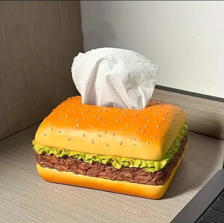 🔥Funny Hamburger Tissue Box