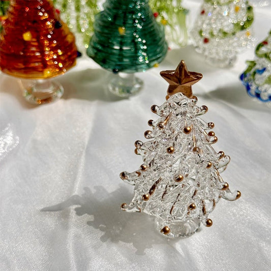 🔥 🎁Handmade Glass Christmas Tree Statue