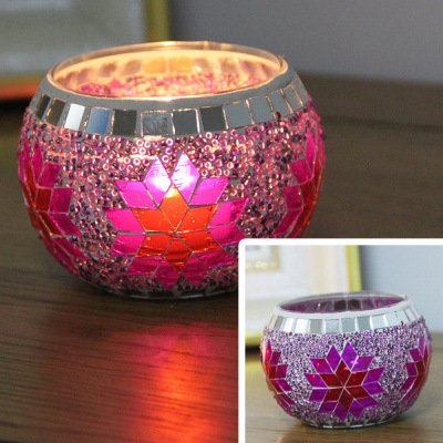 Mosaic Candle Holder Color Table Decor