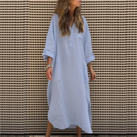 Elegant Irregular Solid Color Dress