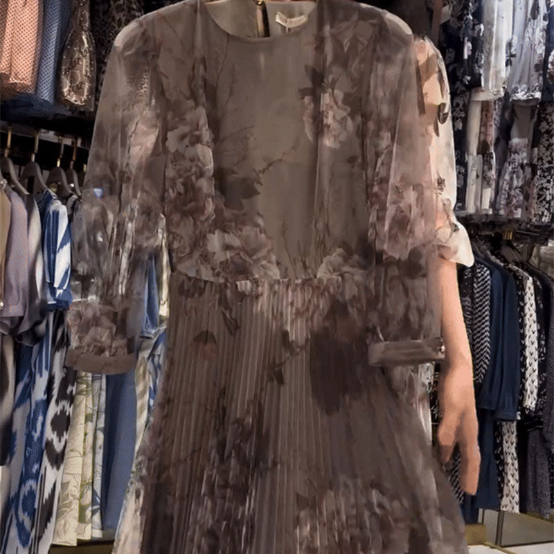 🔥Women's Elegant Pleated Breathable Dress with Belt