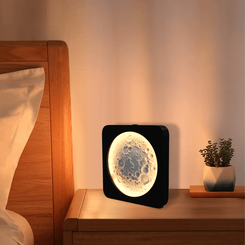 🌕 3D Printed Moon Lamp with Smart Touch and Stepless Dimming Night Light