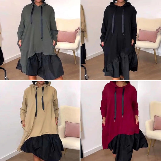 Womenâs Trendy Casual Loose Fit Hooded Dress