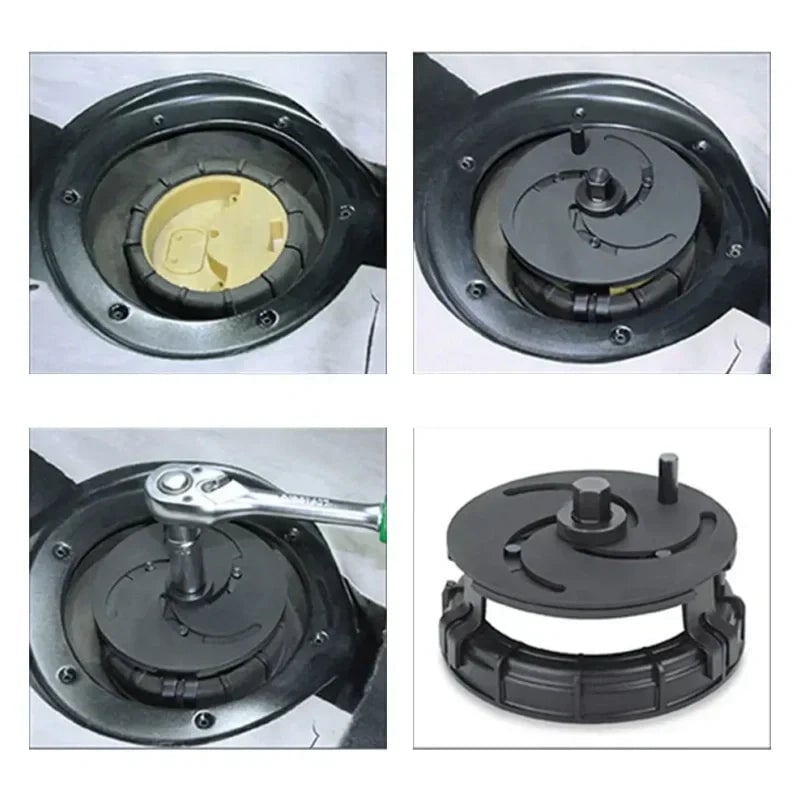 Fuel tank cap wrench with 3 claws, adjustable