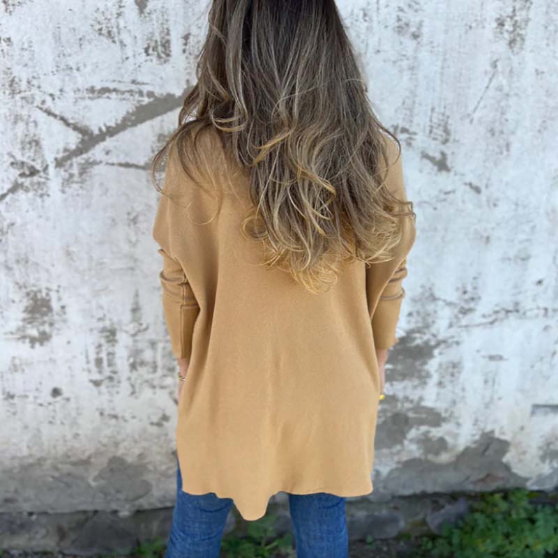 🔥Women's Cozy Knit Long Sleeve Tunic Top with Side Slits