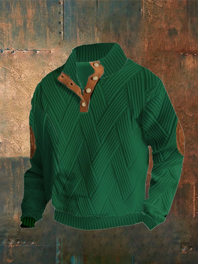 Men's Western Button Casual Sweatshirt