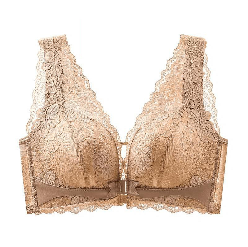 💜Lace Open Button Closure Anti-Sagging Breathable Bra