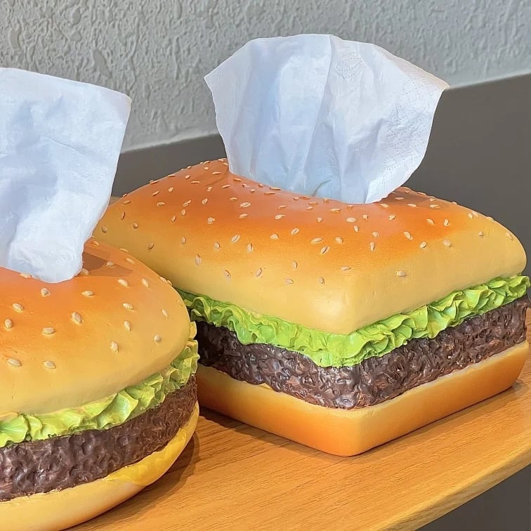 🔥Funny Hamburger Tissue Box