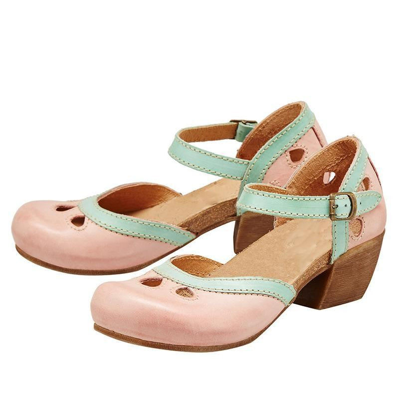 RETRO BLOCK HEEL SANDALS