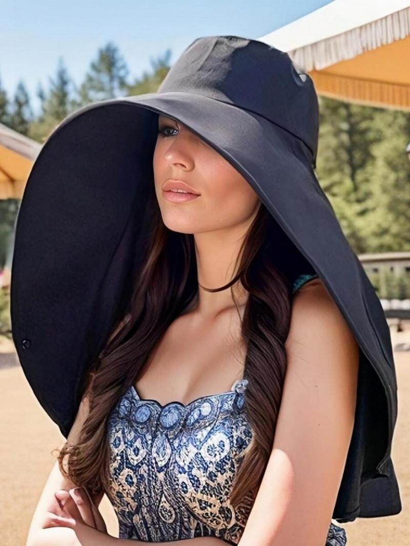 👒Full face sun protection & big brim shawl & sun hat👒