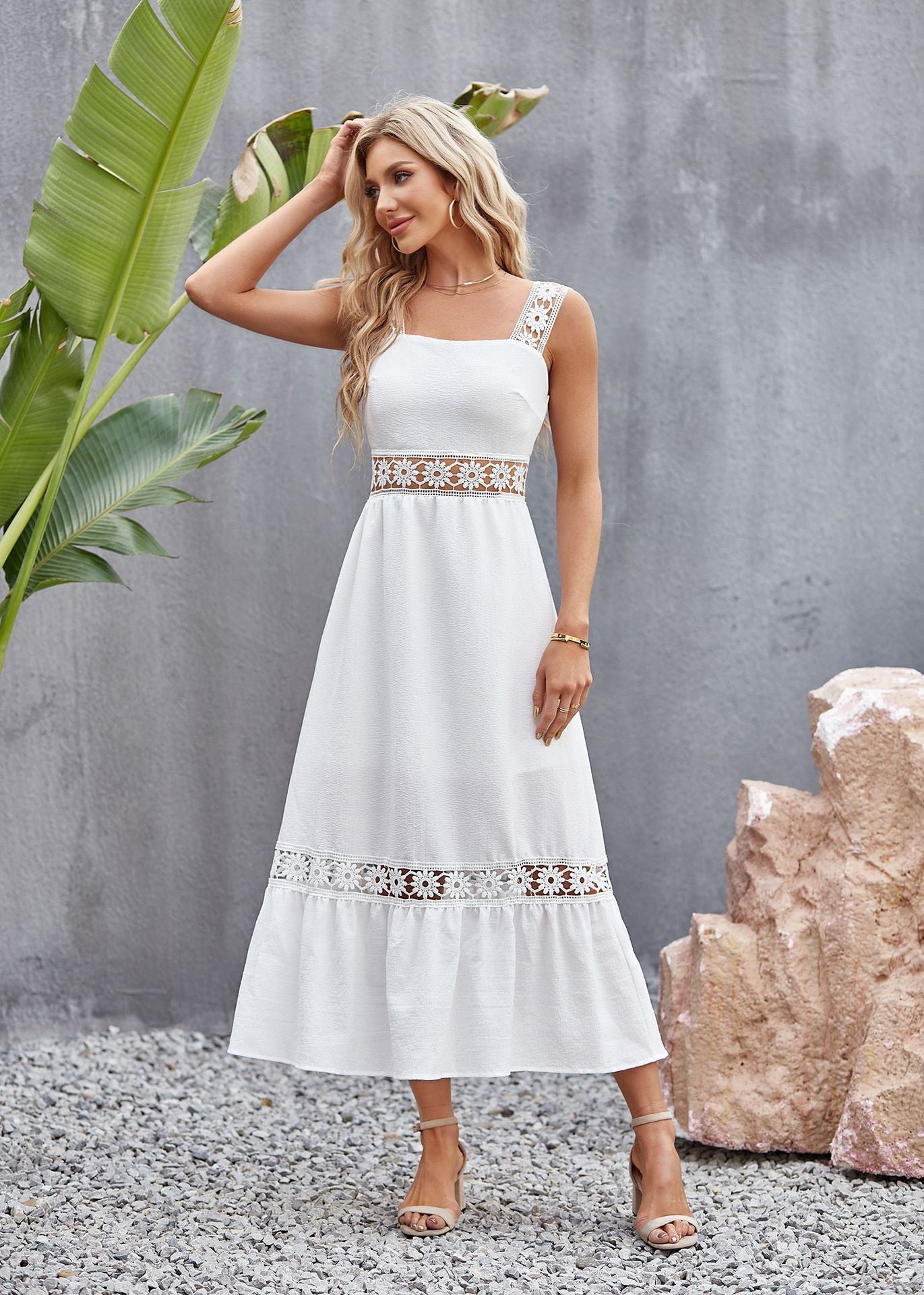 ⏳Women's Hollow Out Lace Sleeveless Sundresses