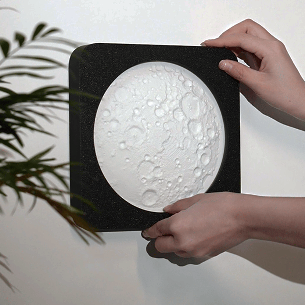 🌕 3D Printed Moon Lamp with Smart Touch and Stepless Dimming Night Light