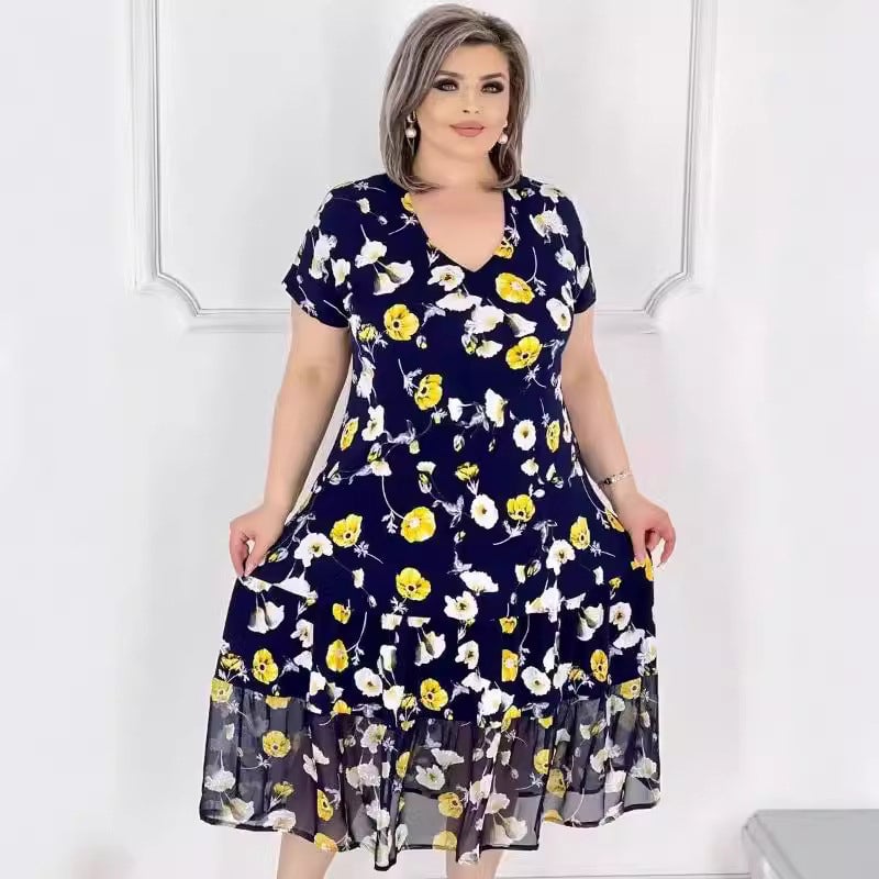 🌸Fashionable dresses for women with V-neck and floral print