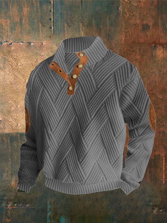 Men's Western Button Casual Sweatshirt