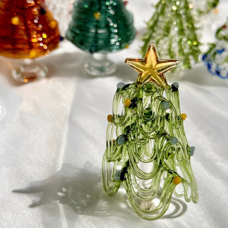 🔥 🎁Handmade Glass Christmas Tree Statue