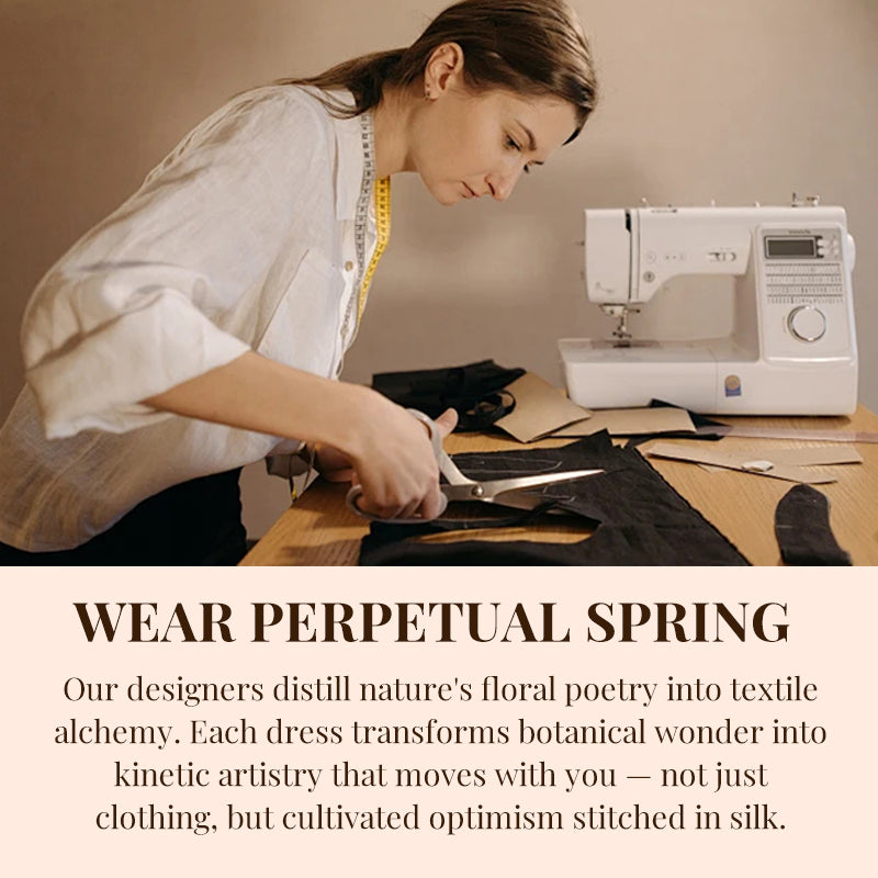 🎁Multi-plant Floral Print Cascade Dress