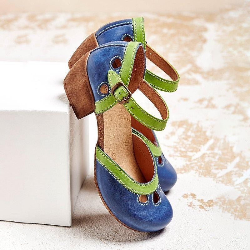 RETRO BLOCK HEEL SANDALS