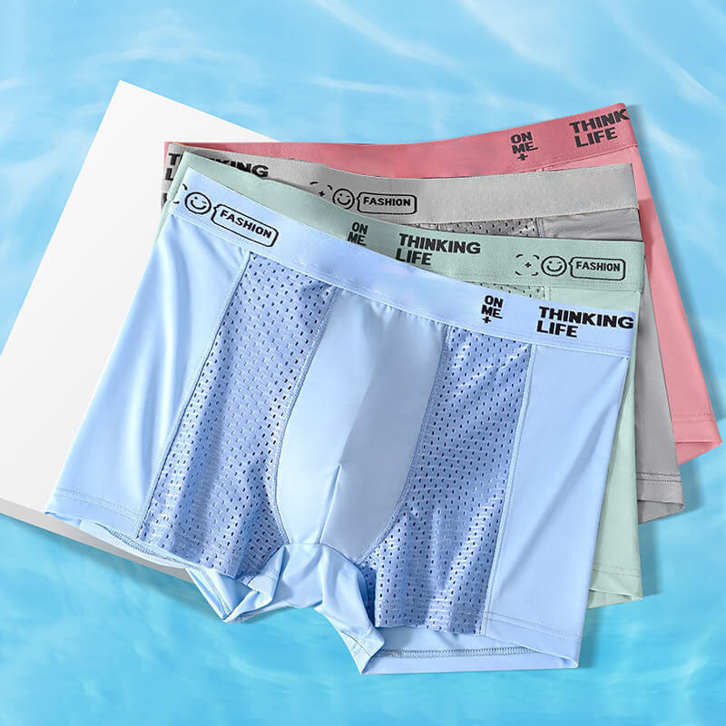🔥Men's Ice Silk Breathable Mesh Boxer Briefs(4 Piece Set)