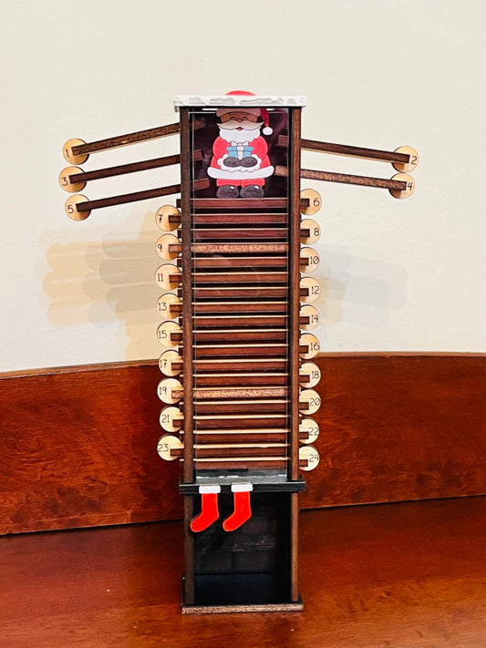 Santa Claus down the chimney countdown advent calendar