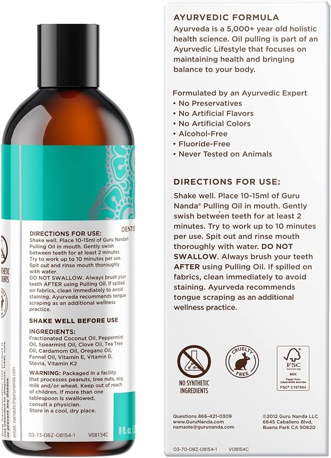 Oil Pulling Coconut & Mint Mouthwash - Natural Teeth Whitening