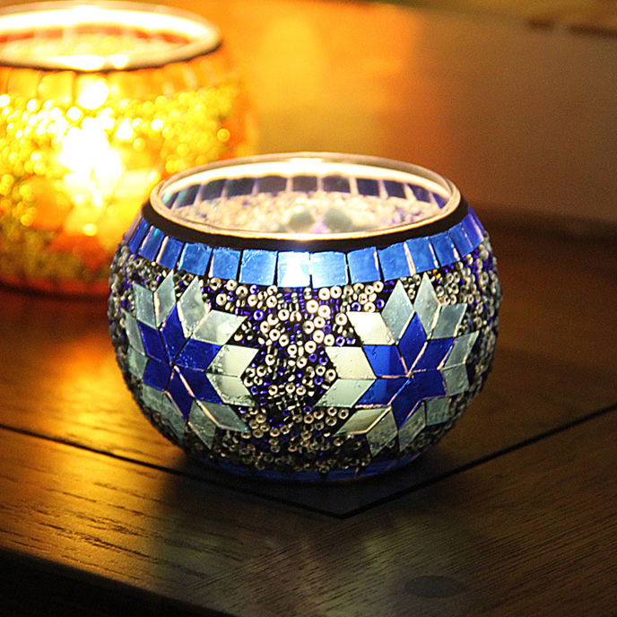 Mosaic Candle Holder Color Table Decor