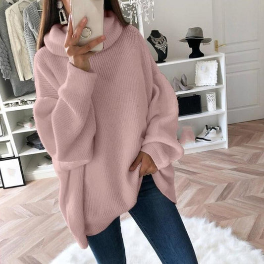 🔥Women’s Oversized Turtleneck Solid Color Knit Sweater