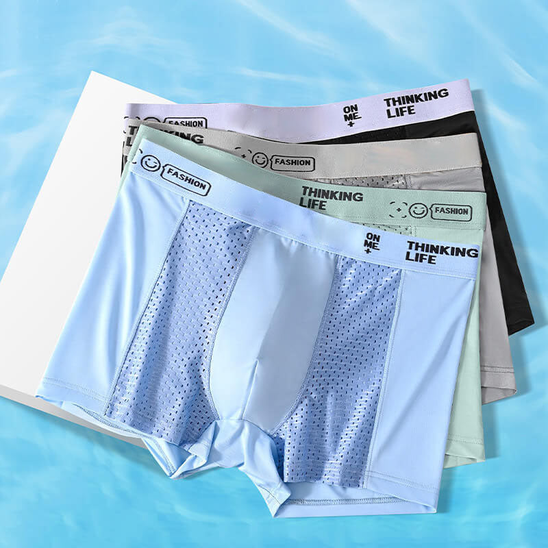 🔥Men's Ice Silk Breathable Mesh Boxer Briefs(4 Piece Set)