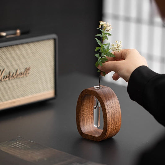 ✨Solid Wood Glass Vase