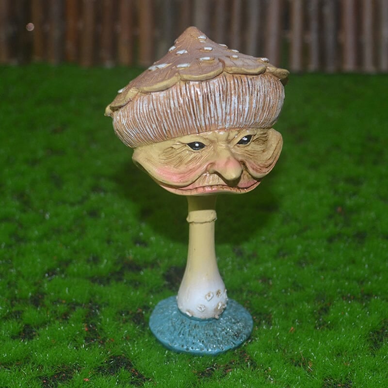 Funny Face Mushroom Garden Statue
