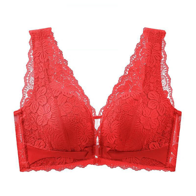 💜Lace Open Button Closure Anti-Sagging Breathable Bra