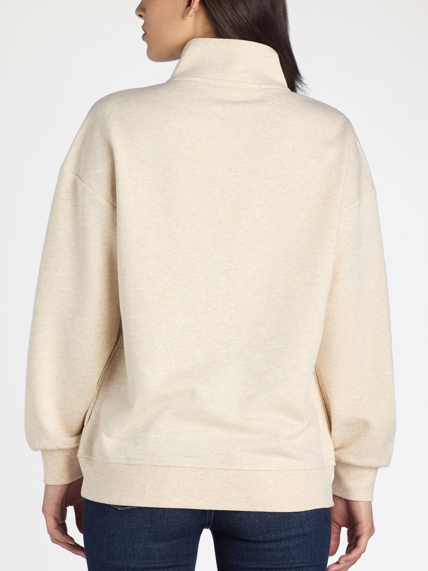 Women's Mock Neck Henley Pullover Sweatshirt