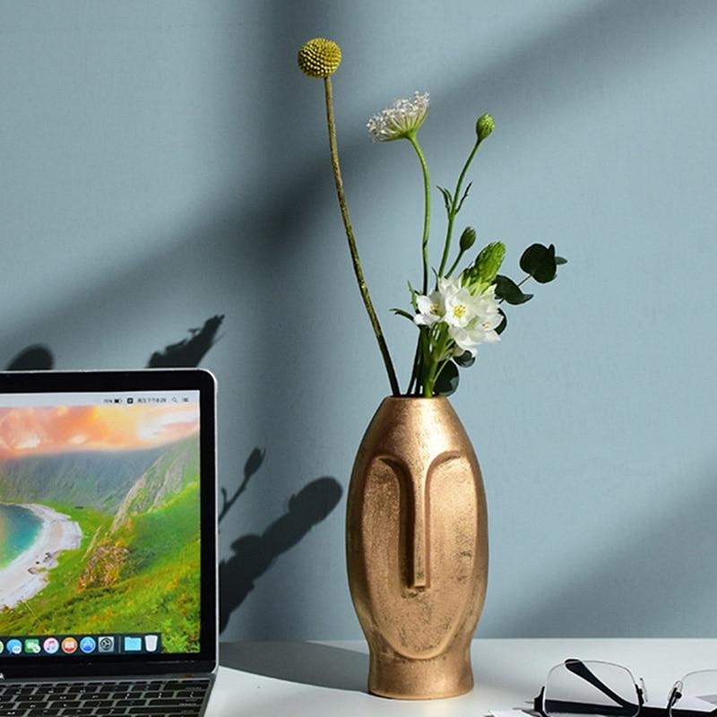 Face Art Ceramic Vase