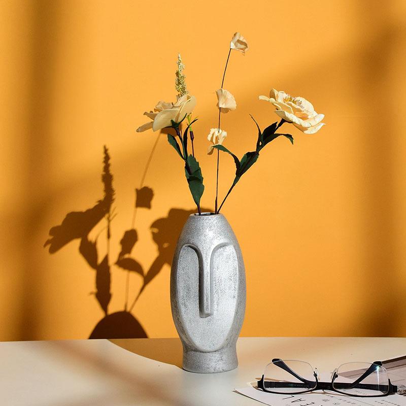Face Art Ceramic Vase