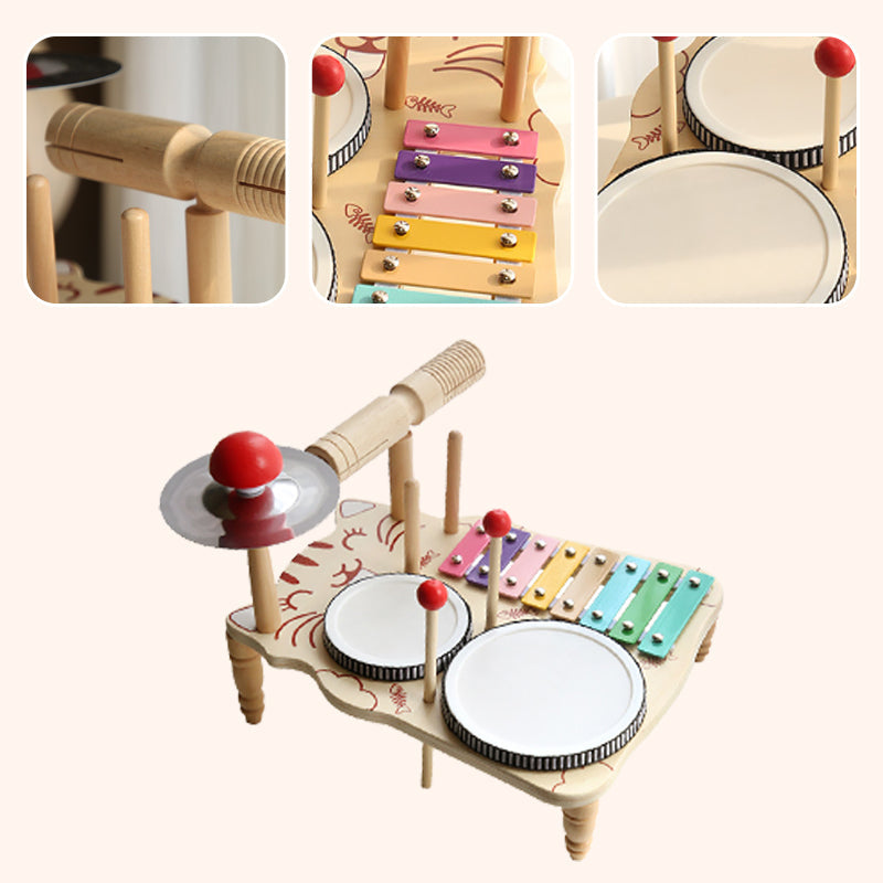 Wooden Multi-function Drum Set