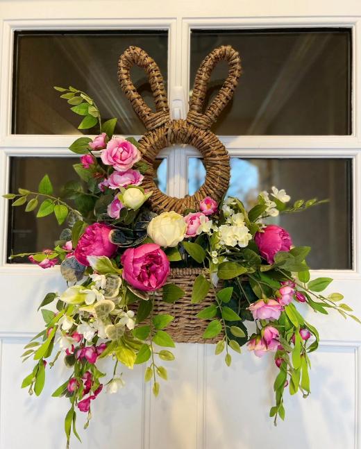 🌺 - Bunny Basket Hanging Wall Pocket Spring Decor🐰