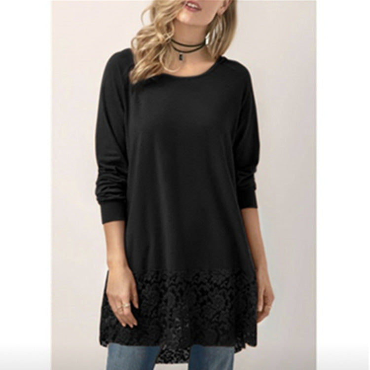 🔥HOT SALE-Autumn-Style Lace Hooded T-Shirt with Long Sleeves in Plus Size
