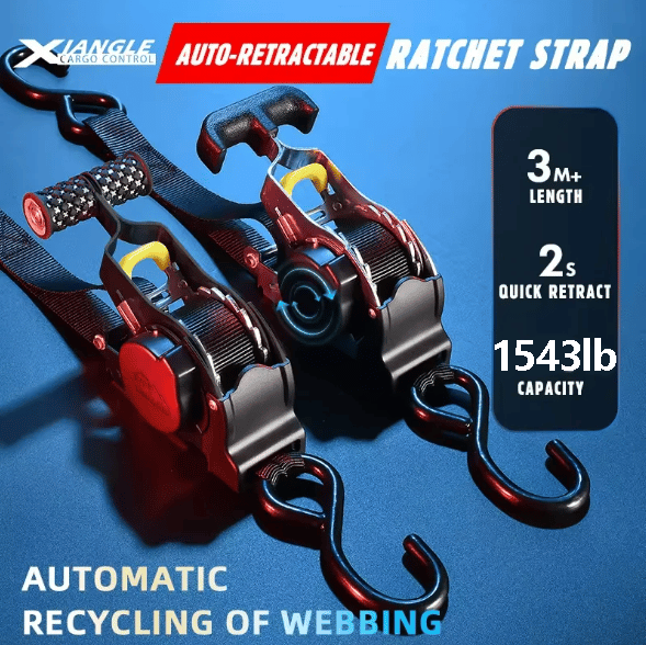 🔥 Retractable Auto Ratchet Strap