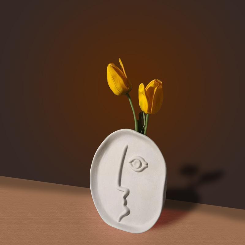 Mayan Inspired Face Vase