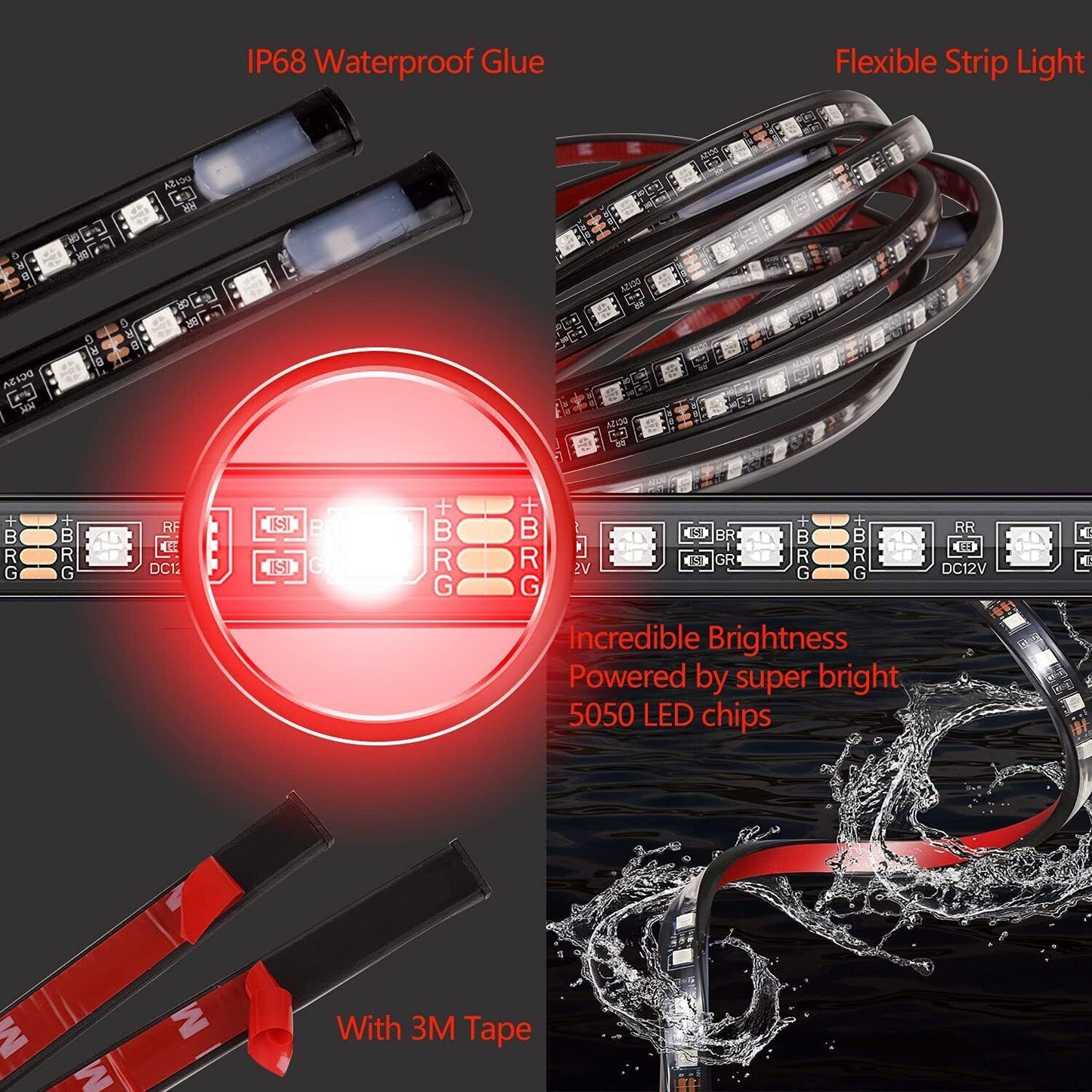 🔥🔥 2023 Car Chassis Flexible RGB Waterproof LED Strip Lights