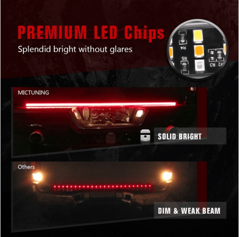 LED tailgate lights, turn signals and driving and reversing lights.